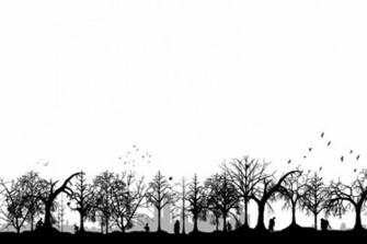 Black White Zombies Vector Wallpaper