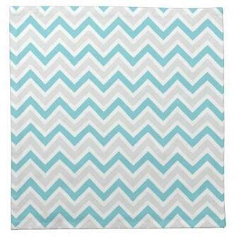 Chevron Pattern Teal Grey Modern Cloth Napkin
