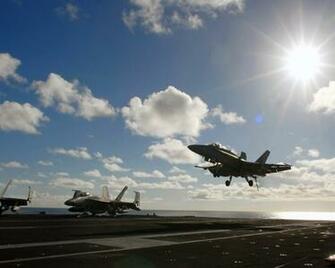 Military Aircraft Landing On Carrier Desktop Wallpaper