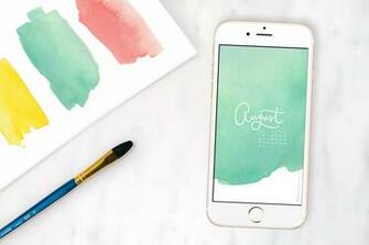 August Calendars And Wallpaper Red Stamp