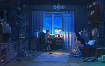 Anime Girls Room Wallpaper Id