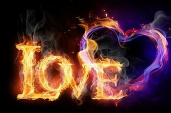 Cool Fire Hearts Wallpaper Love