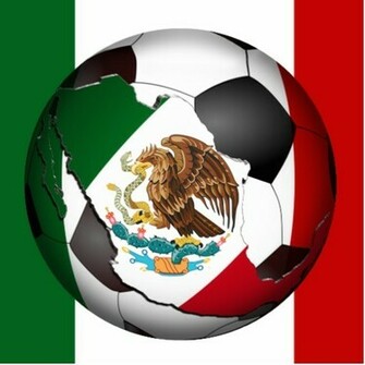 Mexico Soccer Ball W Flag Colors Background Acrylic Cut Out