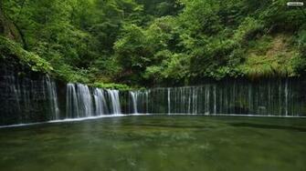Forest Lake Waterfall Wallpaper