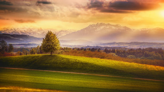 Picture Switzerland HDr Nature Mountain Sky Fields Wallpaper