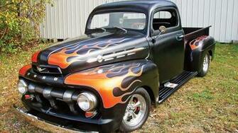 Flames Hot Rod Ford Trucks Classic Vehicles Wallpaper Background