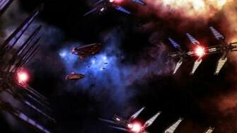 Outer Space Spaceships Babylon Digital Art Wallpaper