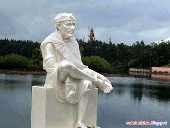 Statue Of Lord Sai Baba Shirdi Marble Wallpaper
