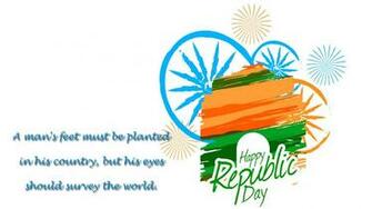 Happy Republic Day Of India Greeting Message Wallpaper HD