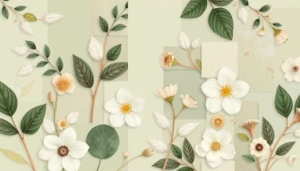 Sage Green Collage Wallpaper