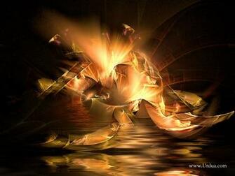 Golden Abstract Fire Wallpaper