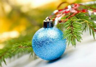Christmas Image Blue Ornaments HD Wallpaper And