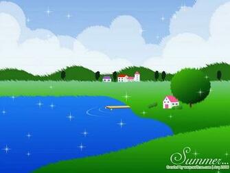 Summer Scene Country Field Vector Wallpaper