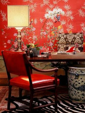 Chinoiserie Chic Red Wallpaper High Low
