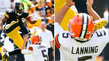 Antonio Brown Karate Kicks Browns Punter In The Face Sporting News