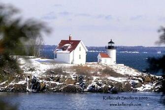 Winter In Maine Wallpaper Island Lighthouse