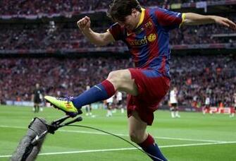 Lionel Messi Fc Barcelona Champions League Wembley Wallpaper