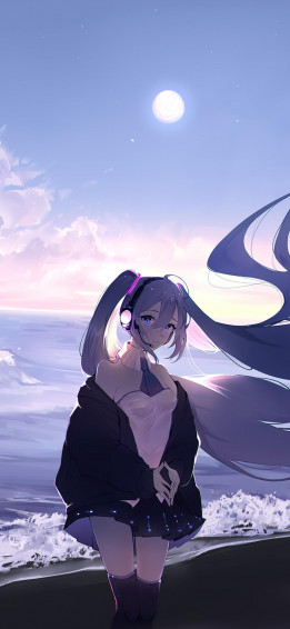 Hatsune Miku Long Hairs 4k iPhone Xs X