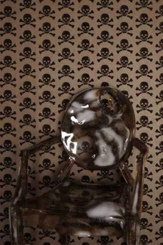 Den Beware The Moon Skulls Wallpaper Bronze On