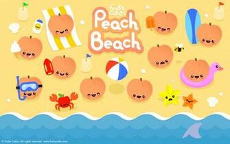 Fruity Cuties Peach Beach Widescreen Wallpaper