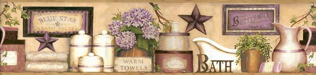Bath Shelf Lavender Wallpaper Border