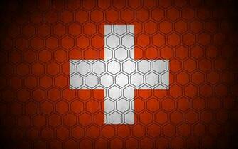 Switzerland Hexagon Flag Image On