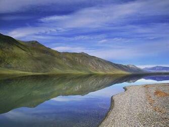 The Mirror Like River Peaceful Sea Blue Sky Wallpaper