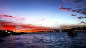 Sunset Bridges Turkey Istanbul Bosphorus Wallpaper