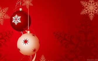 Christmas Background Red Balls Holiday Wallpaper HD