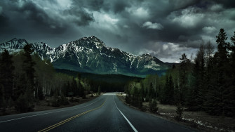Dark Forest Road Wallpaper Mountains Rare Gallery HD