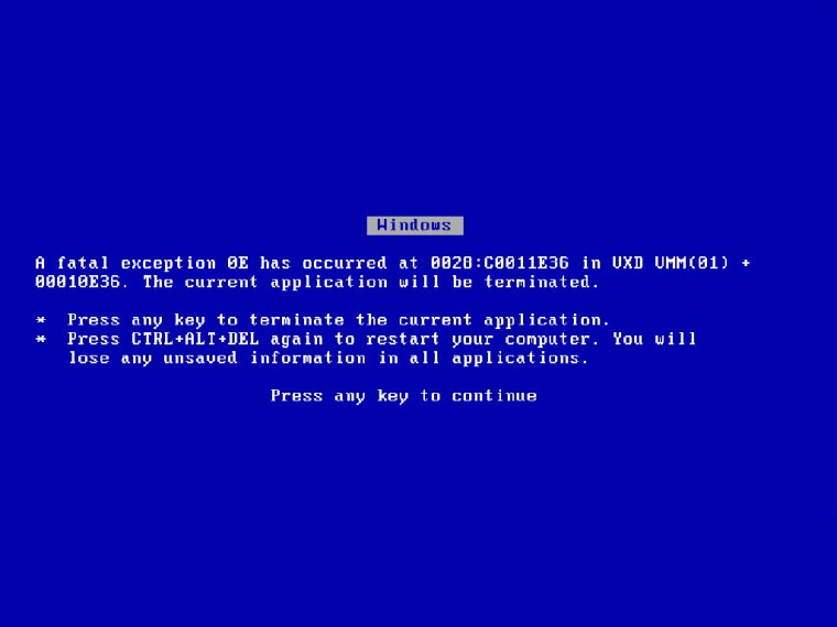 Blue Screen Of Death Wallpaper