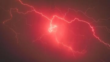 Wallpaper 4k Lightning Storm Red Sky