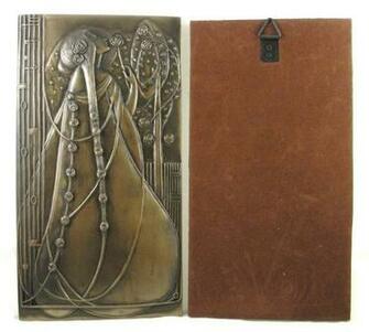 Rennie Mackintosh Wall Plaques Art Nouveau Bronzed Deco New