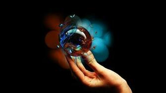Wallpaper Hand Ball Butterfly Lines Full HD