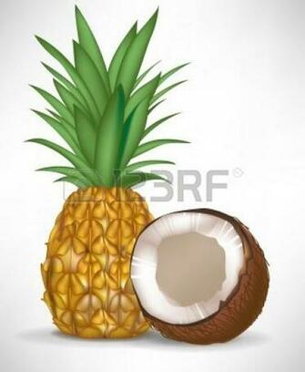 Pineapple Slices Clipart Black And White Isolated On