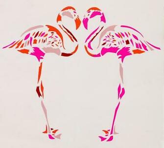 Retro Flamingo Wallpaper Vintage Art Wall Quirky