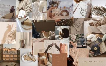 Asthetic Beige Desktop Wallpaper Art Computer