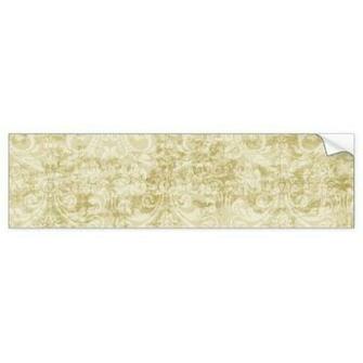 Cream Colored Damask Floral Wallpaper Pattern Bumper Sticker