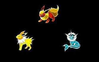 Vaporeon Jolteon Black Background Wallpaper Art HD