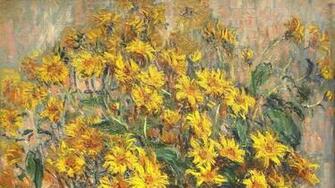 Vases Claude Monet Yellow Still Life Impressionism Wallpaper