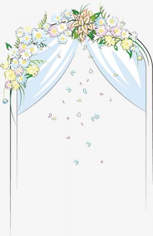 Cartoon Wedding Arch Bridge Clipart