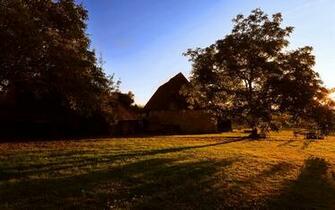 Country Landscape At Sunset Wallpaper