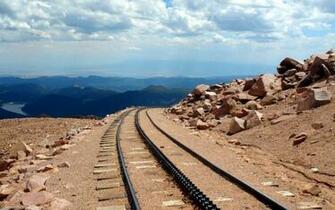 Rails Stones Sand Mountains Wallpaper And Stock Photos