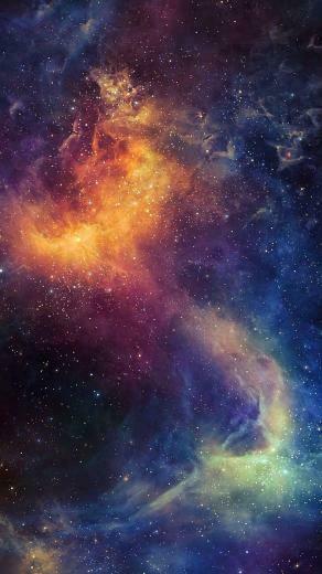 Beautiful Colored Space Nebula iPhone Plus Wallpaper