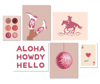Pink Cowgirl Aesthetic Collage Wallpaper