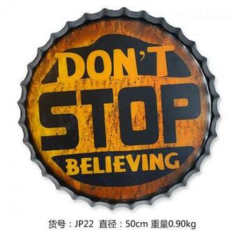 Tin Sign Don T Stop Vintage Metal Painting Beer Cap Bar Pub