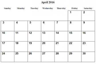 April Printable Calendar Png