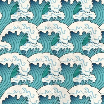 Japanese Ukiyo E Waves Seamless Background Vector Graphics My
