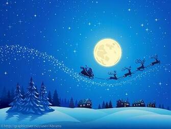 Santa Into The Winter Christmas Night Wallpaper