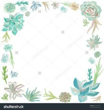 Succulent Wreath Background Frame Painted Succulents